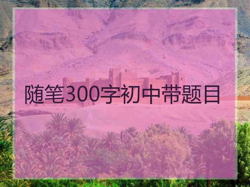 随笔300字初中带题目