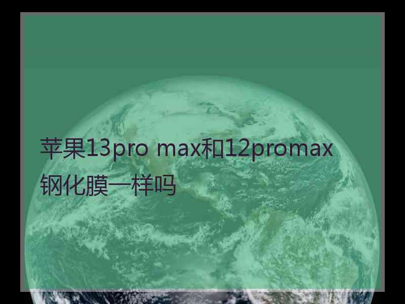 苹果13pro max和12promax钢化膜一样吗