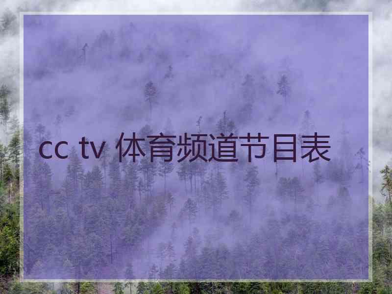 cc tv 体育频道节目表