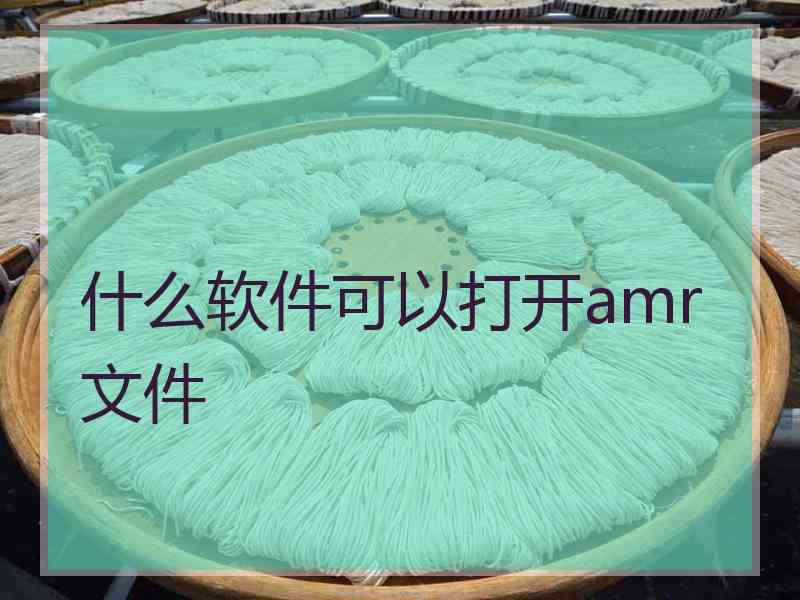 什么软件可以打开amr文件