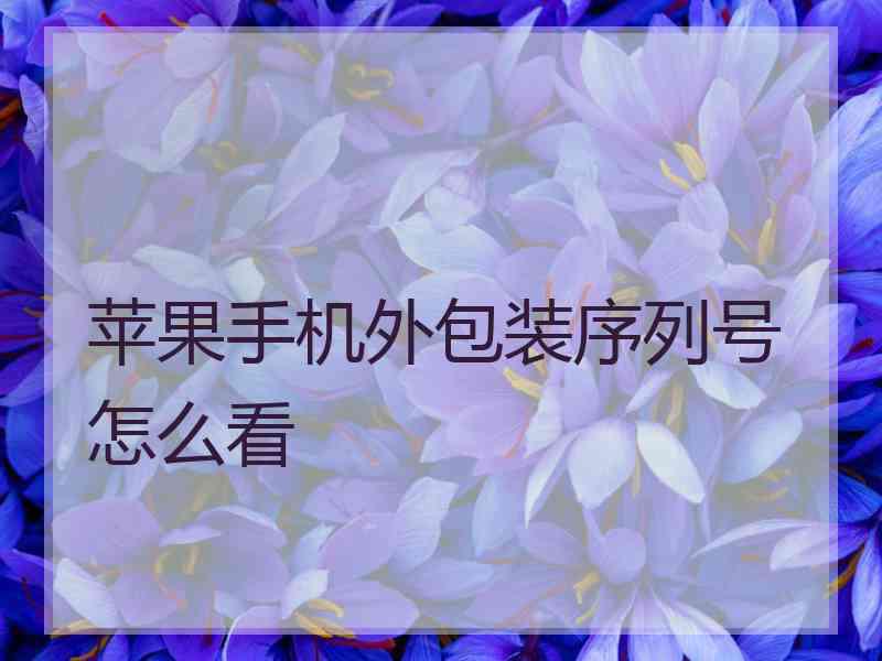 苹果手机外包装序列号怎么看