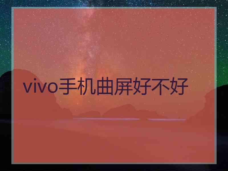 vivo手机曲屏好不好