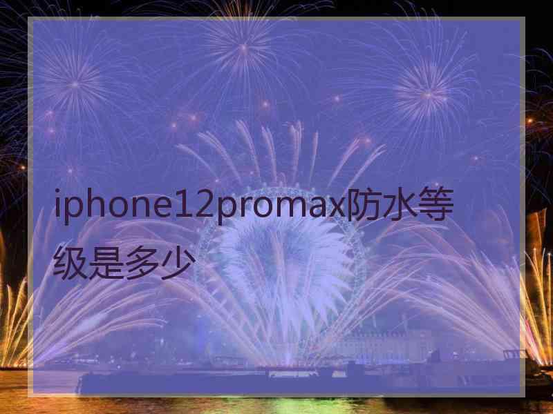 iphone12promax防水等级是多少