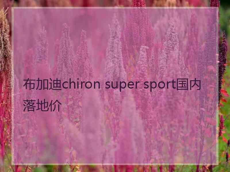 布加迪chiron super sport国内落地价