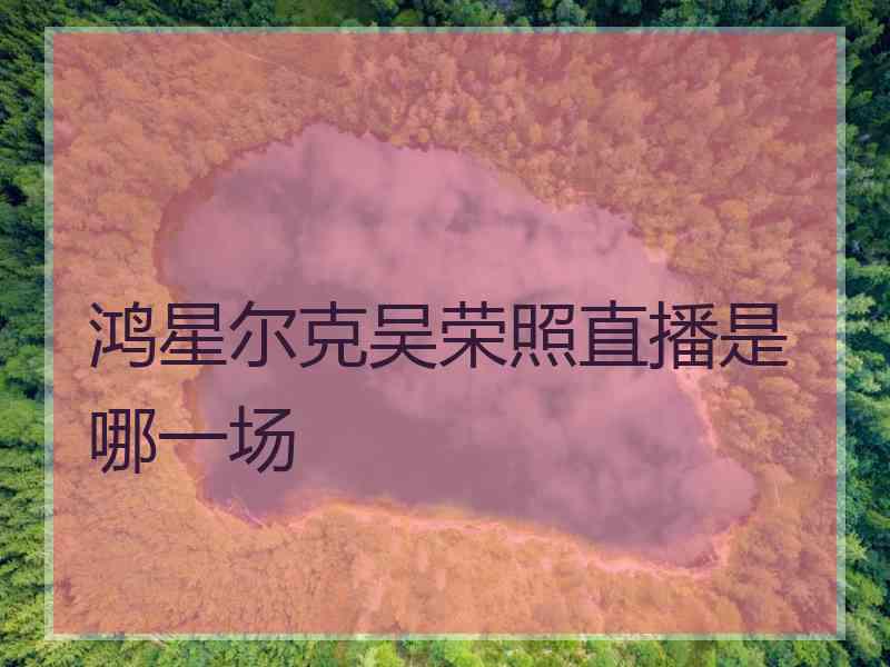 鸿星尔克吴荣照直播是哪一场