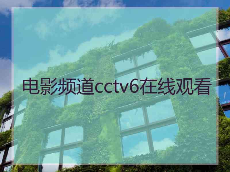 电影频道cctv6在线观看