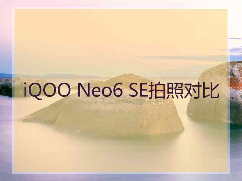 iQOO Neo6 SE拍照对比