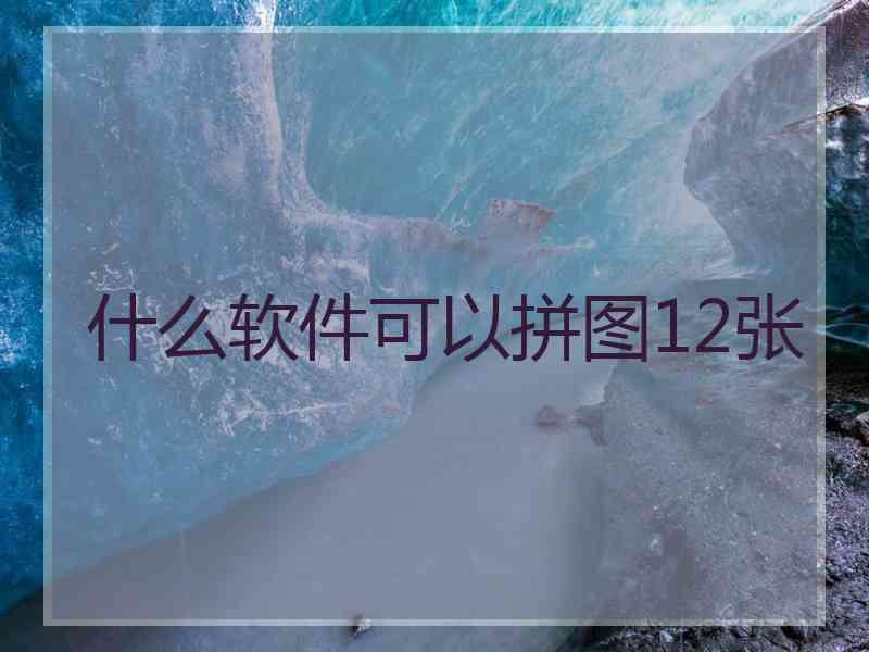 什么软件可以拼图12张