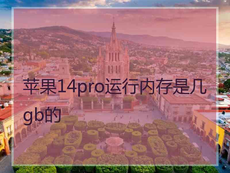 苹果14pro运行内存是几gb的