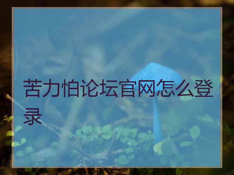 苦力怕论坛官网怎么登录