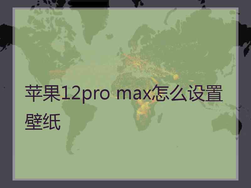 苹果12pro max怎么设置壁纸