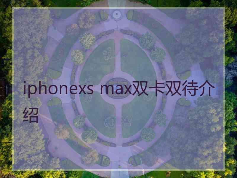 iphonexs max双卡双待介绍