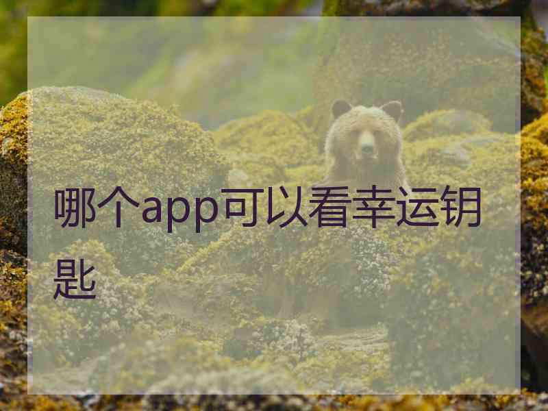 哪个app可以看幸运钥匙