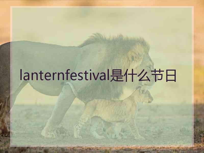 lanternfestival是什么节日