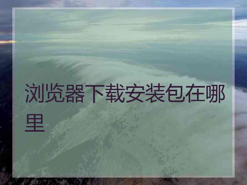 浏览器下载安装包在哪里