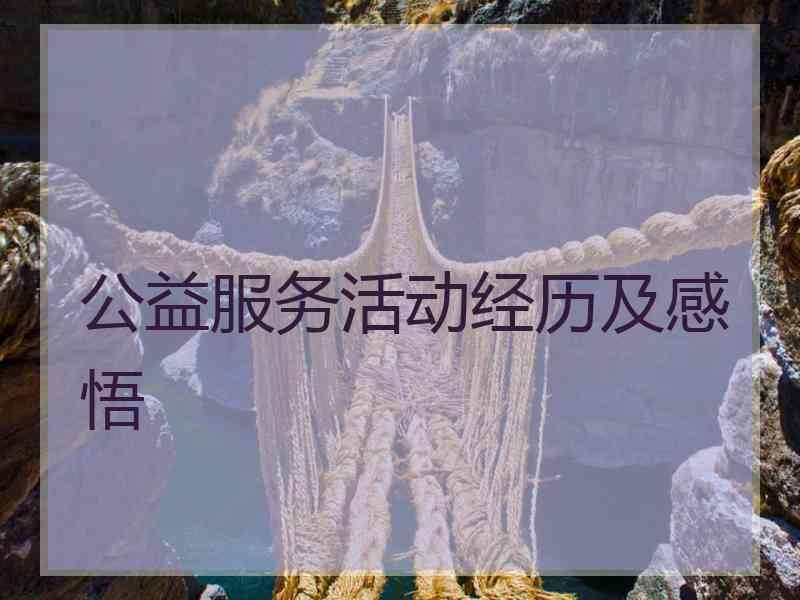 公益服务活动经历及感悟