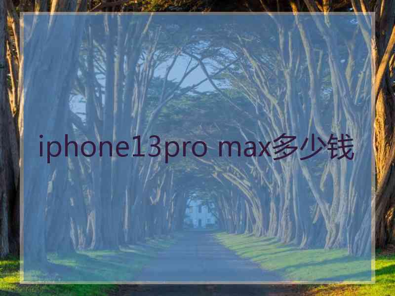 iphone13pro max多少钱