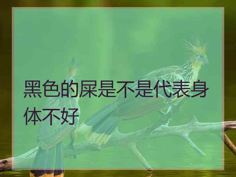 黑色的屎是不是代表身体不好