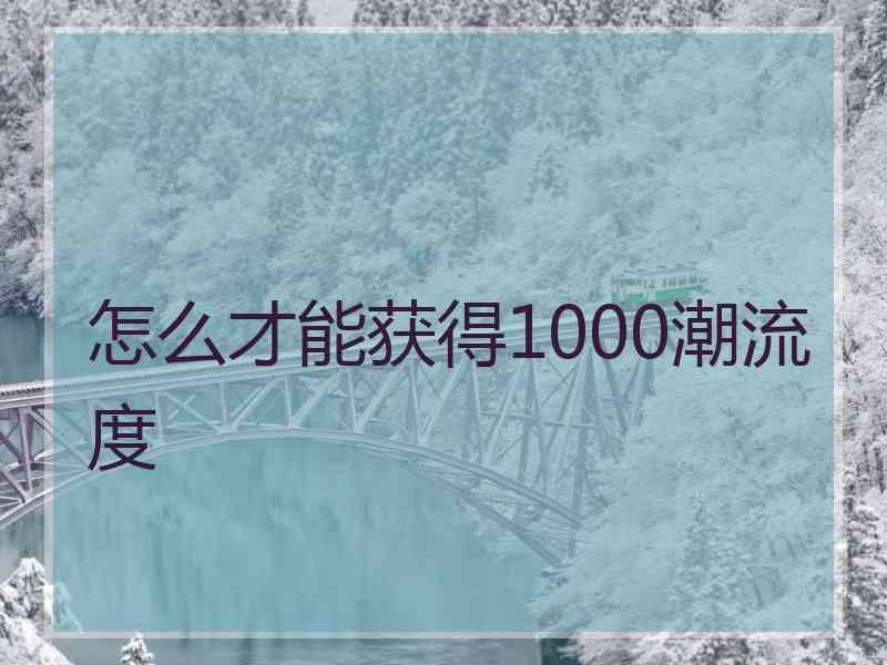 怎么才能获得1000潮流度