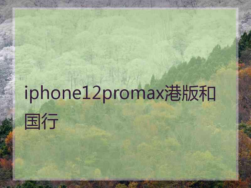 iphone12promax港版和国行