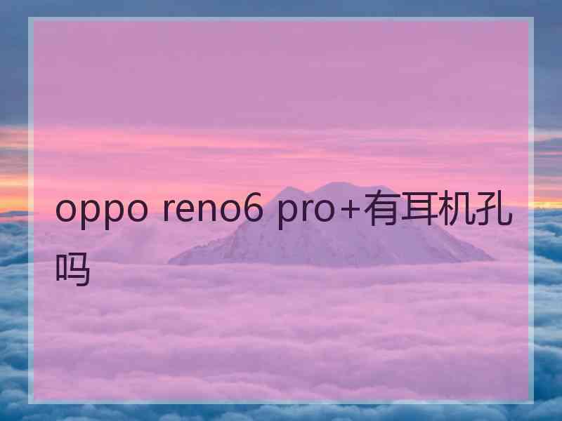 oppo reno6 pro+有耳机孔吗