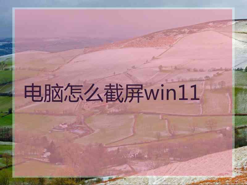 电脑怎么截屏win11