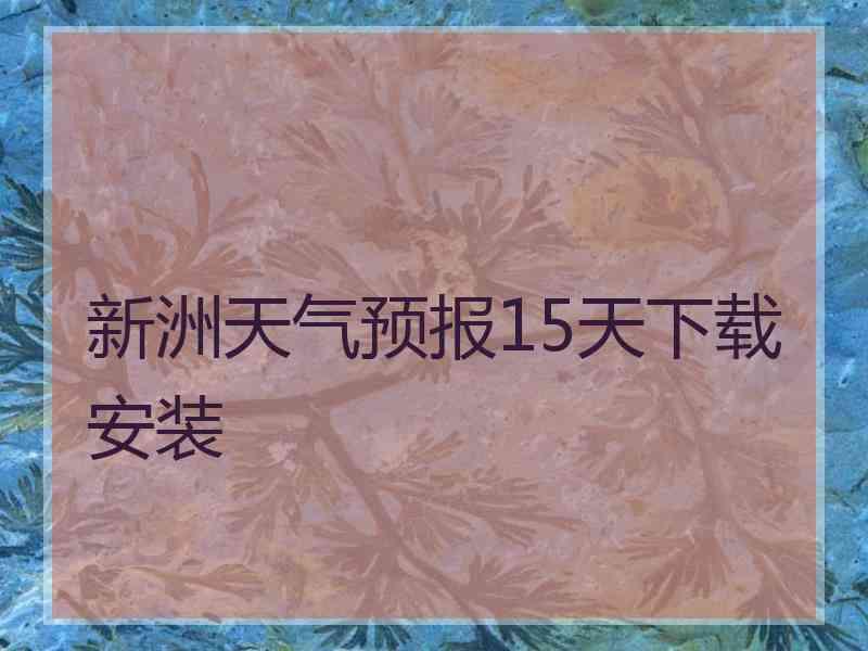 新洲天气预报15天下载安装