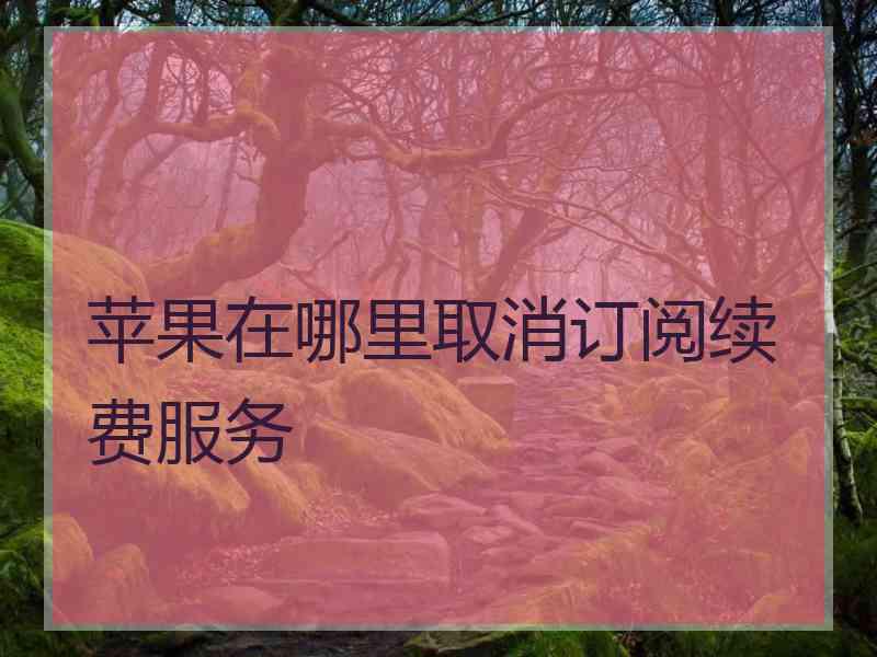 苹果在哪里取消订阅续费服务