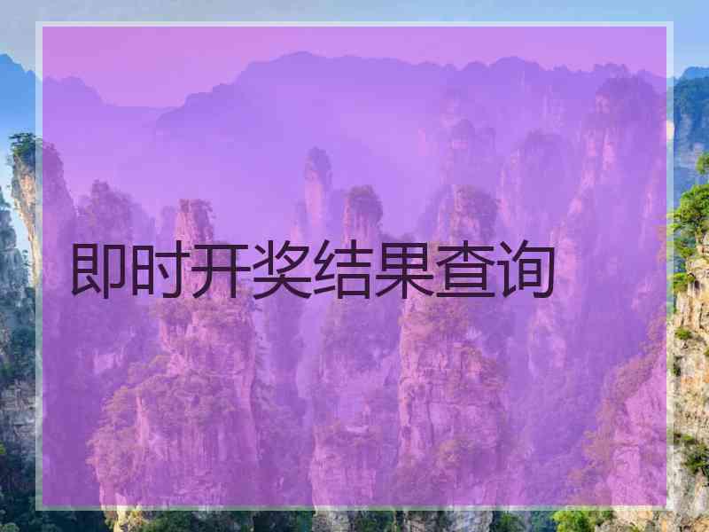 即时开奖结果查询