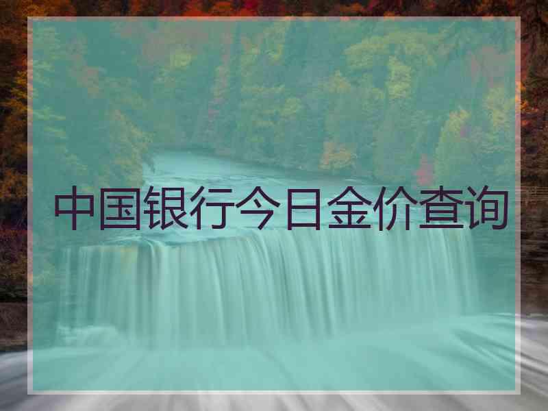 中国银行今日金价查询