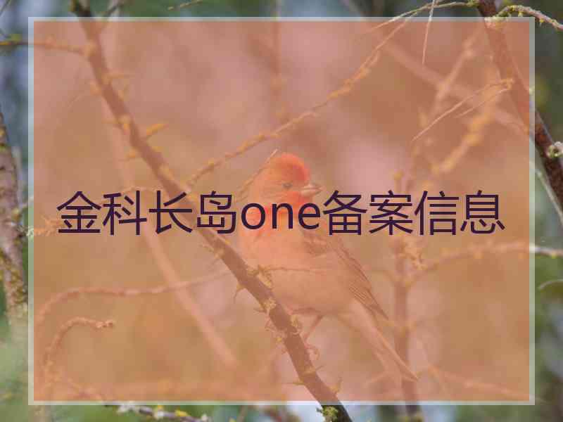 金科长岛one备案信息