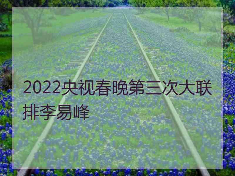 2022央视春晚第三次大联排李易峰