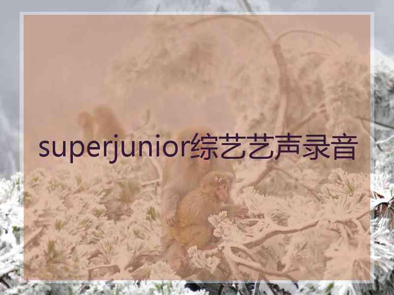 superjunior综艺艺声录音