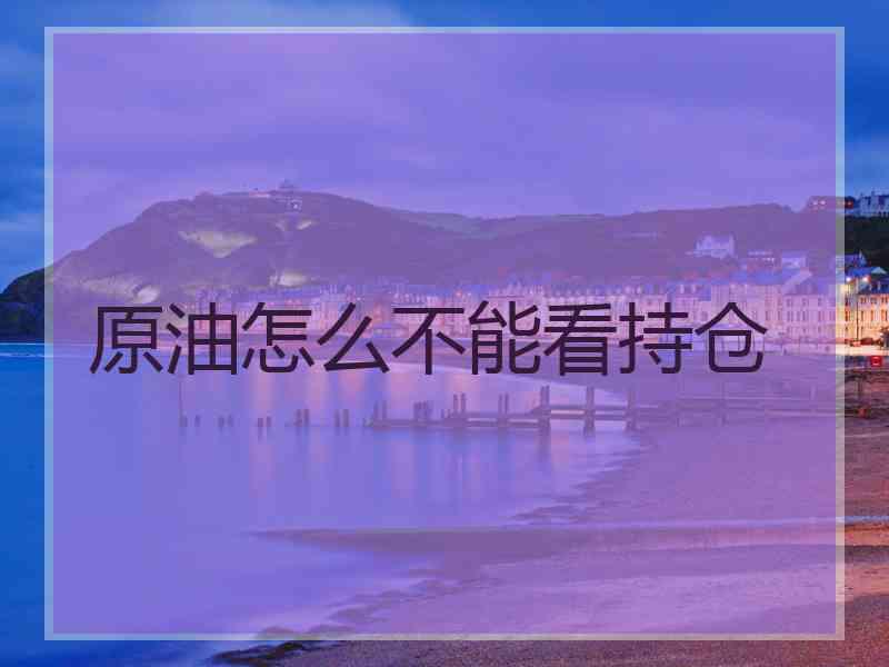 原油怎么不能看持仓