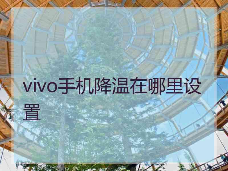 vivo手机降温在哪里设置