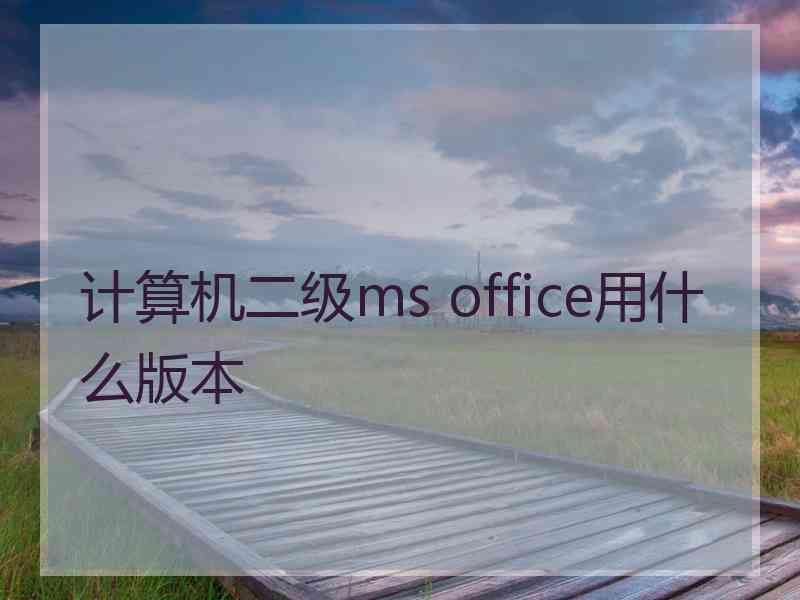 计算机二级ms office用什么版本