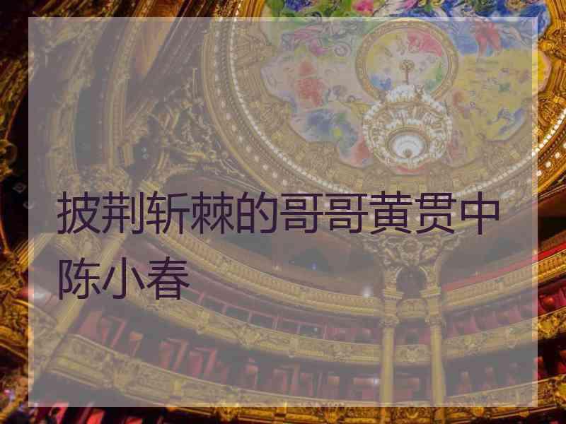 披荆斩棘的哥哥黄贯中陈小春