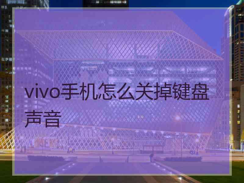 vivo手机怎么关掉键盘声音