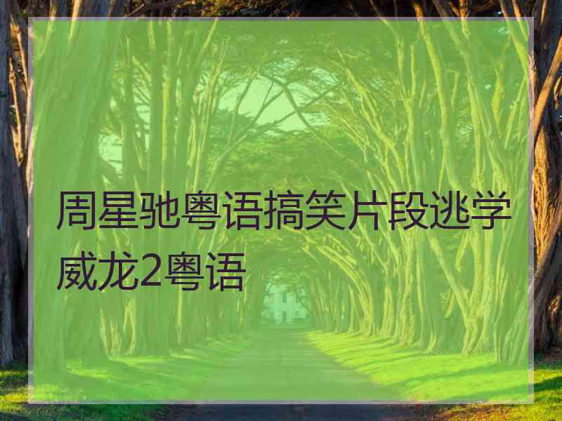 周星驰粤语搞笑片段逃学威龙2粤语