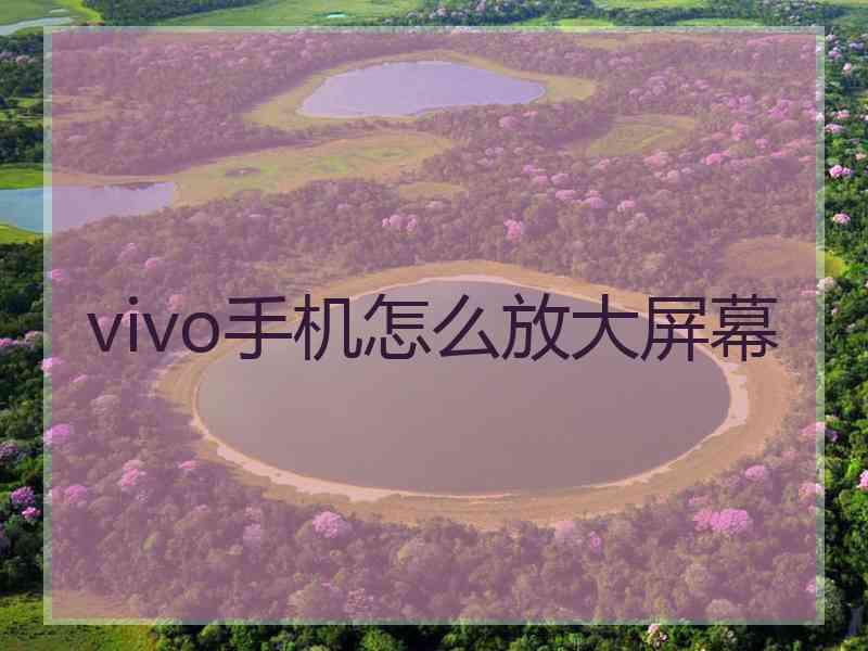 vivo手机怎么放大屏幕