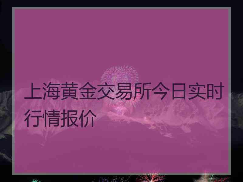 上海黄金交易所今日实时行情报价