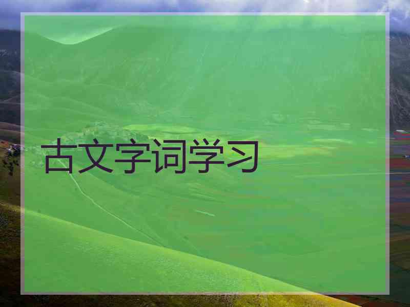 古文字词学习