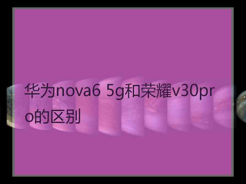 华为nova6 5g和荣耀v30pro的区别