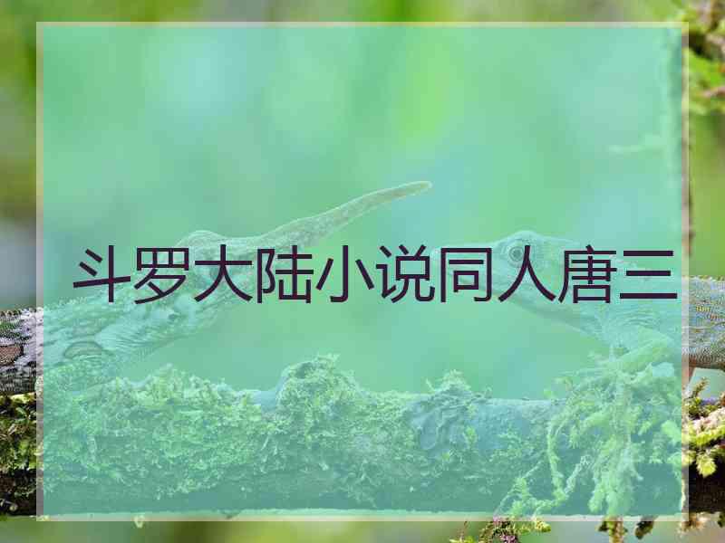 斗罗大陆小说同人唐三