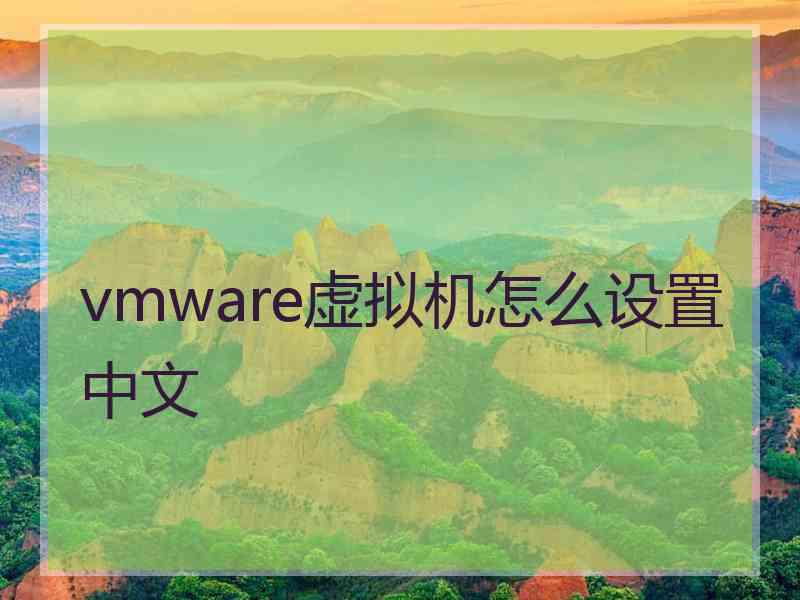 vmware虚拟机怎么设置中文
