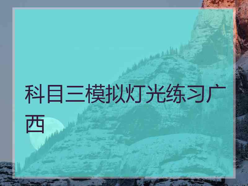 科目三模拟灯光练习广西