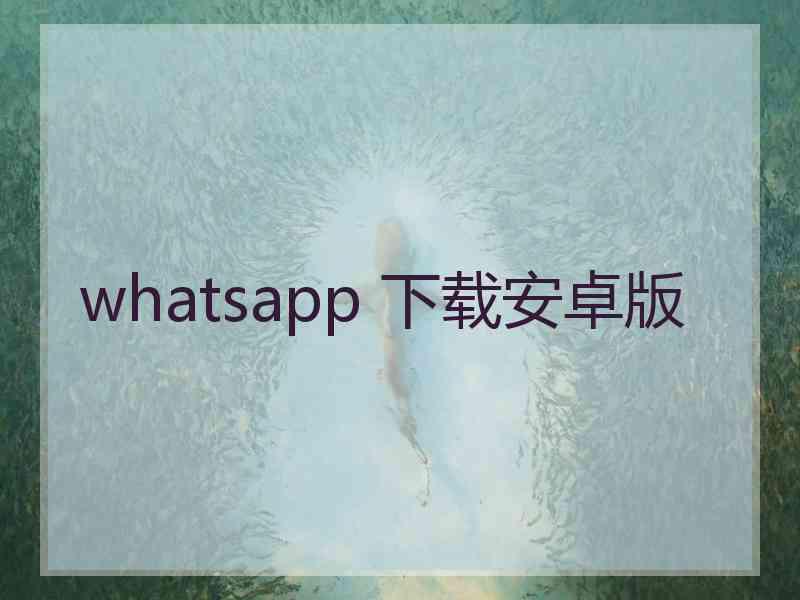 whatsapp 下载安卓版