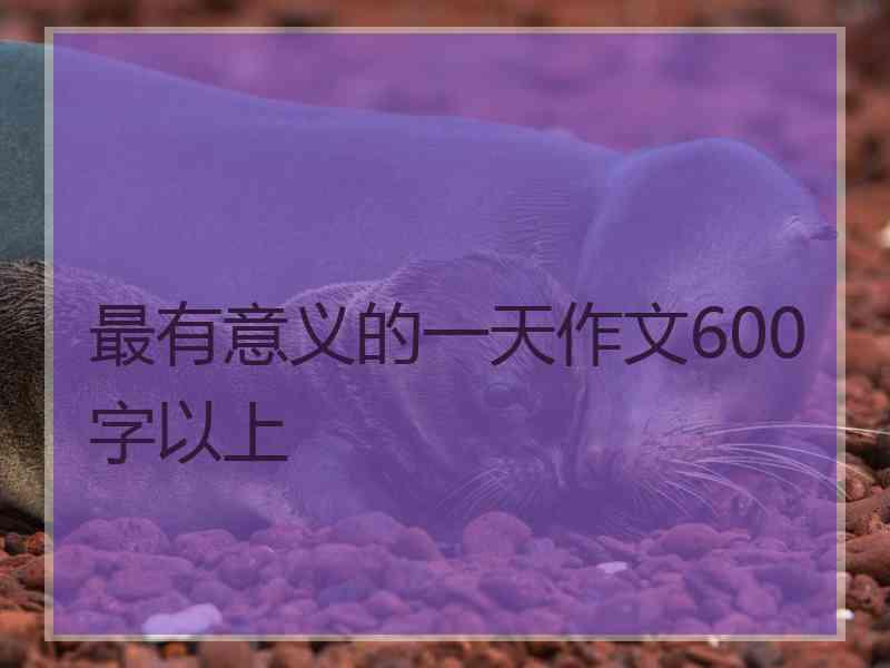 最有意义的一天作文600字以上