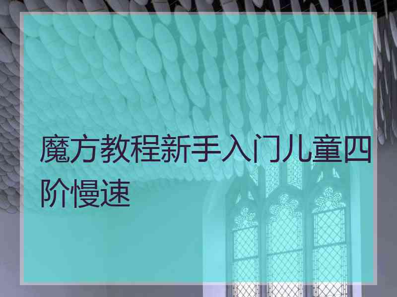 魔方教程新手入门儿童四阶慢速