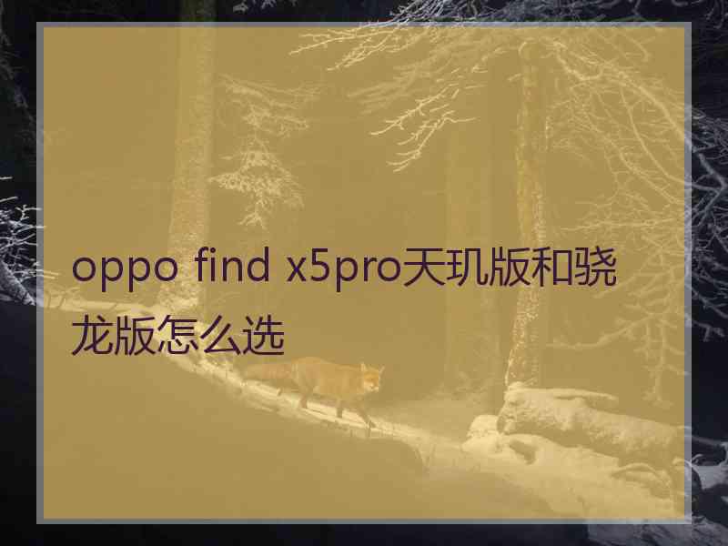 oppo find x5pro天玑版和骁龙版怎么选